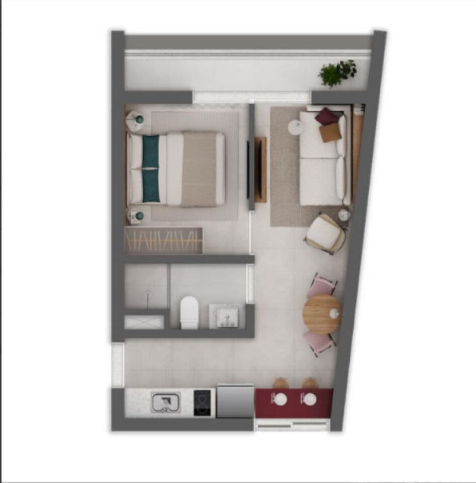 Apartamento de 1 dormitório na R Itambé — Higienópolis, São Paulo